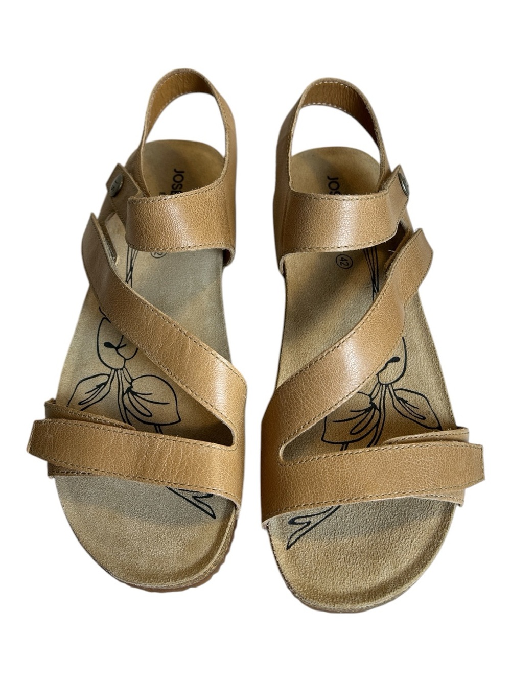 NWOT Josef Siebel Leather Tonga 25 Tan Size EU 42/ US 11 Comfort Sandal